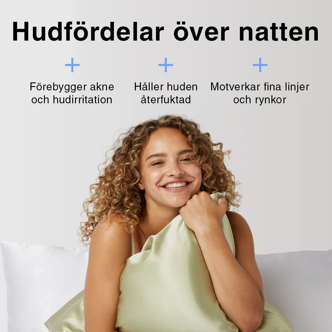 Silkeslent örngott i olivgrönt – skonsamt för hud och hår