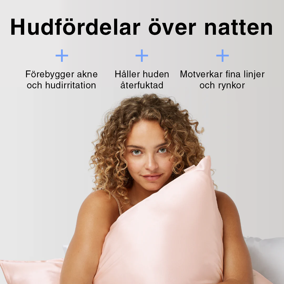 Rosa örngott i vitt – skonsamt för hud och hår