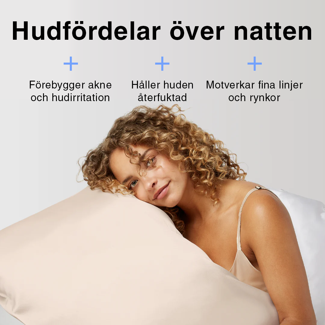 Silkeslent örngott i vanilj – skonsamt för hud och hår