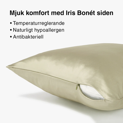 Olivgrönt sidenörngott med dold dragkedja – allergivänligt och antibakteriellt