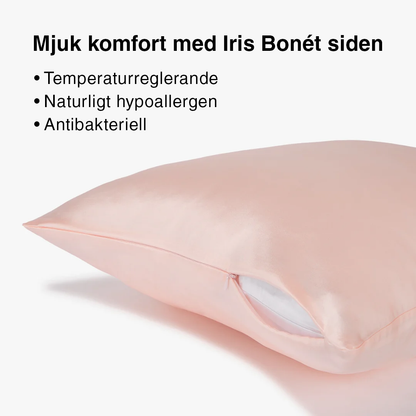 Rosa sidenörngott med dold dragkedja – allergivänligt och antibakteriellt